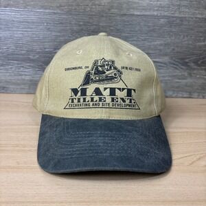 Vintage Matt Title Excavating Hat Cap Strap Back Gibsonburg Ohio Adjustable
